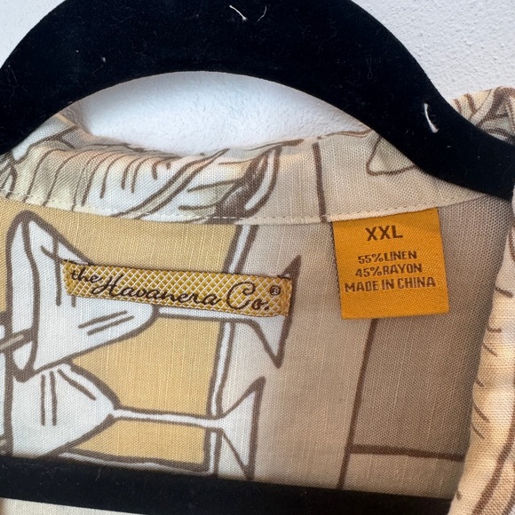 The Havanera Co Linen Shirt Palms Martinis - Picture 3 of 14